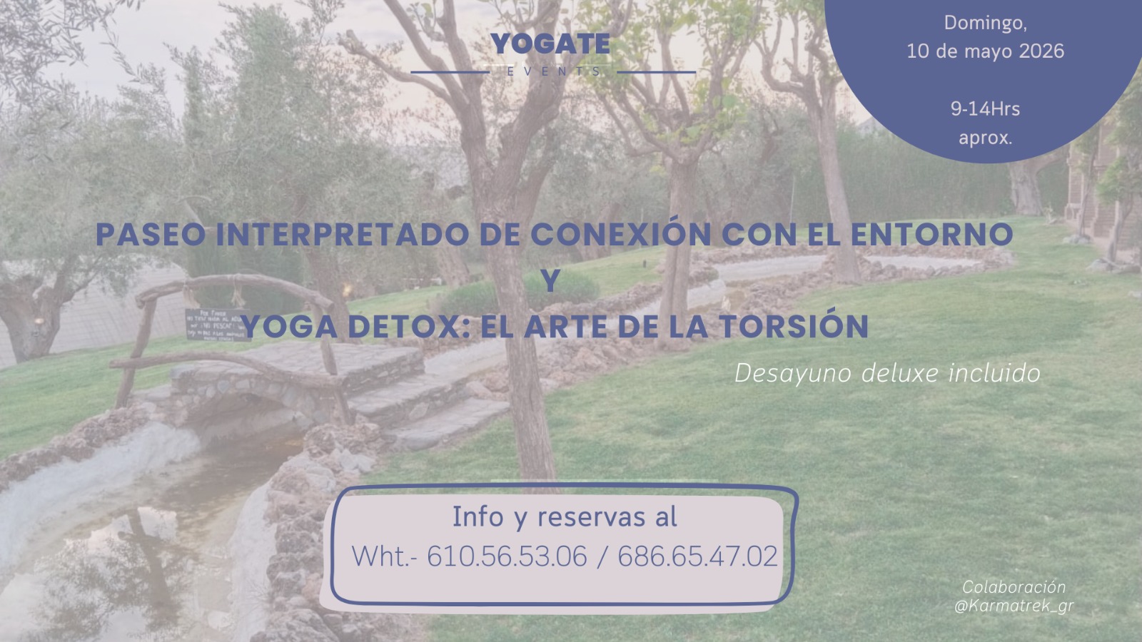 Paseo interpretado de conexión con el entorno y Yoga detox: El arte de la torsión